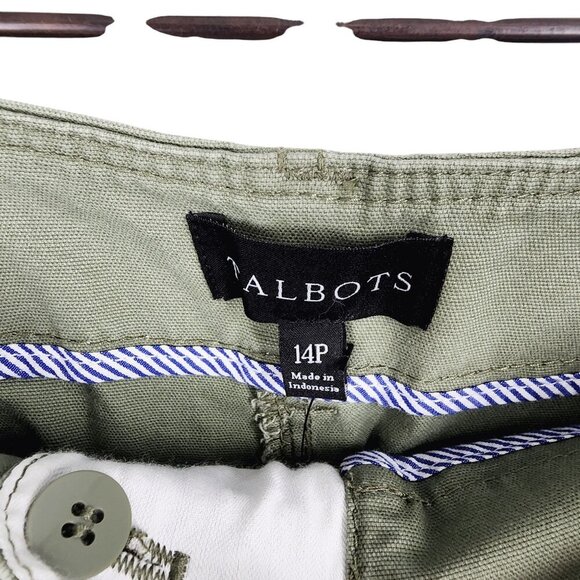 Talbots Petite 14P Green Capri Pants With Pockets & Zipper Closure For Women - Picture 6 of 9